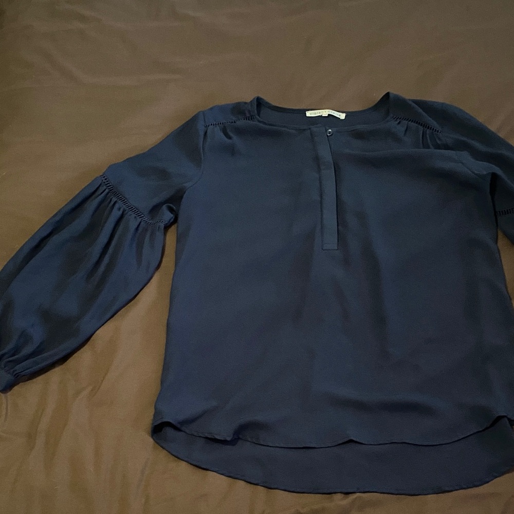 Violet & Claire Deep Blue Blouse